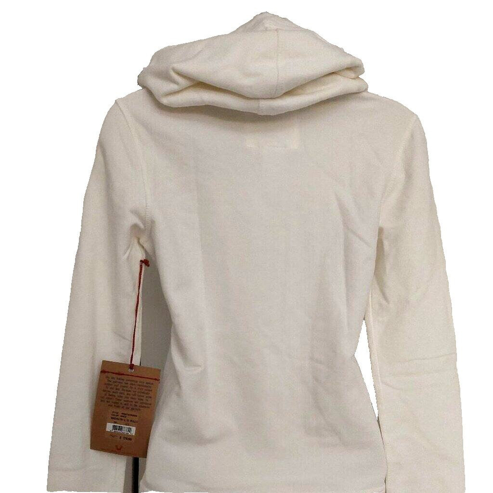 True Religion Brand Jeans Madalyn Cream Off White Hoodie Sweatshirt Size XS $176 - Picture 8 of 12